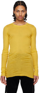 Желтая футболка с длинным рукавом с круглым вырезом Rick Owens