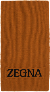 Оранжевый шарф с логотипом ZEGNA