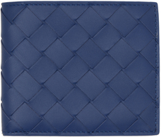 Синий двойной бумажник Bottega Veneta