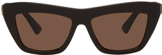 Коричневые солнцезащитные очки «кошачий глаз» Bottega Veneta