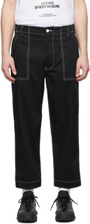 Черные укороченные брюки с контрастной отстрочкой Moncler