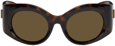 Овальные солнцезащитные очки черепаховой расцветки Balenciaga