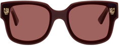 Бордовые квадратные солнцезащитные очки Cartier