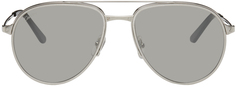 Серебряные солнцезащитные очки-авиаторы Cartier