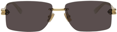 Золотые солнцезащитные очки без оправы Bottega Veneta