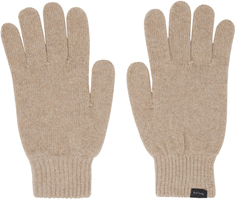 Желтовато-коричневые перчатки в рубчик Paul Smith