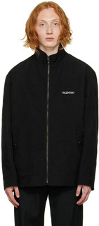 Черная куртка с камуфляжным принтом Valentino