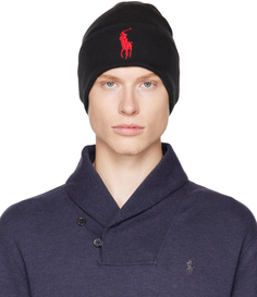 Черная шапка с логотипом Polo Ralph Lauren