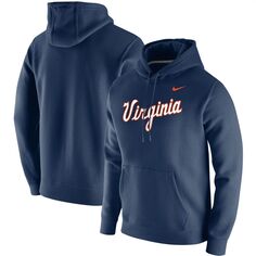 Мужской темно-синий пуловер с капюшоном и логотипом Virginia Cavaliers Vintage School Nike