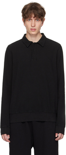 Черная футболка-поло с воротником-стойкой Les Tien