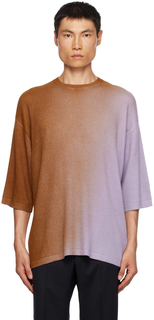 Коричнево-фиолетовая футболка с градиентом ZEGNA x The Elder Statesman