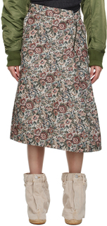 Разноцветная юбка-миди с цветочным принтом Bless