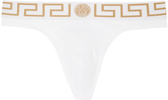 Versace Underwear Белые стринги с каймой Greca