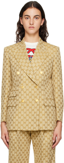 Бежевый пиджак с узором GG Gucci