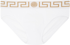 Versace Underwear Белые трусы с каймой Greca