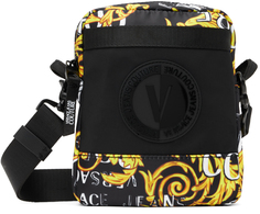 Черная сумка Couture с V-образной эмблемой Versace Jeans Couture