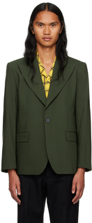 Зеленый однобортный пиджак Темный Ernest W. Baker