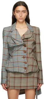 Бежевый строгий пиджак Drunken Vivienne Westwood