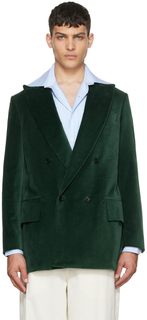 Зеленый бархатный двубортный пиджак-бутылка Factor&apos;s Factor's