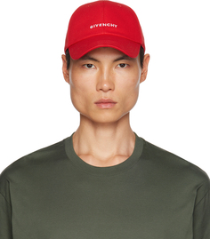 Красная кепка с вышивкой Givenchy