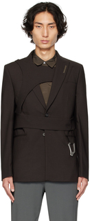 Коричневый пиджак с интегрированными шлейками Шоколадный HELIOT EMIL
