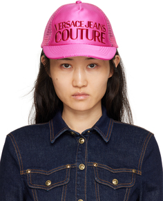Розовая кепка с логотипом Versace Jeans Couture