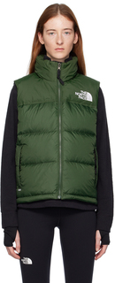 Зеленый пуховый жилет Nuptse 1996 года в стиле ретро Сосновая иголка The North Face