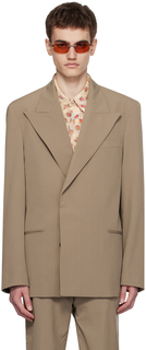 Серо-коричневый двубортный пиджак Acne Studios