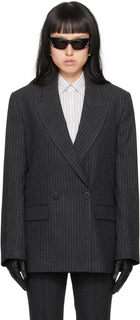 Серый двубортный пиджак Ernest W. Baker