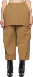 Коричневые брюки с капюшоном ISSEY MIYAKE