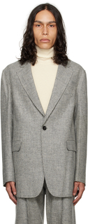 Серый пиджак с необработанным кроем R13