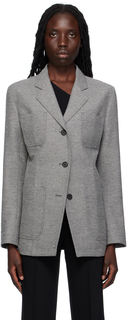 Серый пиджак с зубчатыми лацканами TOTEME
