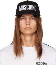 Черная кепка с вышивкой Moschino