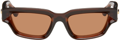 Коричневые квадратные солнцезащитные очки Sharp Коричневые Bottega Veneta