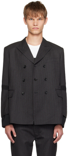 Серый пиджак со сборками Junya Watanabe
