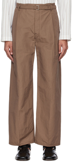 Коричневые легкие брюки с поясом Cub LEMAIRE