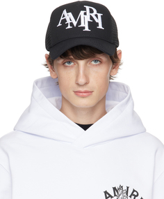Черная кепка с шахматным логотипом AMIRI