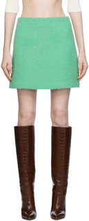 MSGM Зеленая мини-юбка с начесом