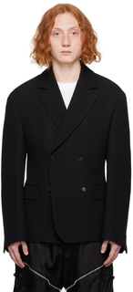 Off-White Черный двубортный пиджак