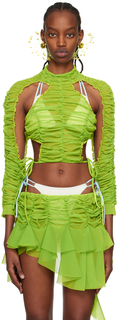 Зеленая блузка со рюшами Ester Manas