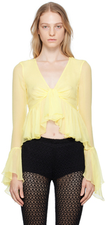 Желтая блузка с рюшами Blumarine