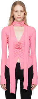 Розовая блузка с цветочным принтом Blumarine