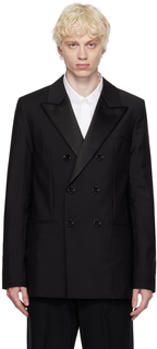 Черный двубортный пиджак AMI Alexandre Mattiussi