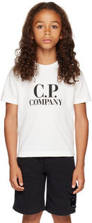 Детская белая футболка с очками C.P. Company Kids