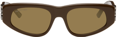 Коричневые солнцезащитные очки Dynasty в D-образной оправе Balenciaga