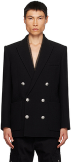 Черный двубортный пиджак Balmain