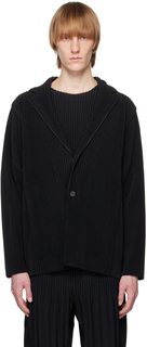 Черный базовый пиджак HOMME PLISSe ISSEY MIYAKE