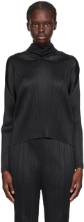 Блузка с капюшоном Pleats Please Issey Miyake Black Monthly Colors