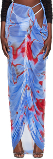 Синяя длинная юбка со сборками Ester Manas