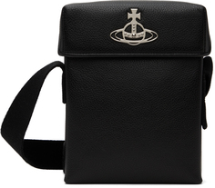 Черная сумка почтальона с логотипом Vivienne Westwood